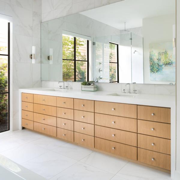 Solid Wooden Bathroom Vanity Units Brown Wood Texture