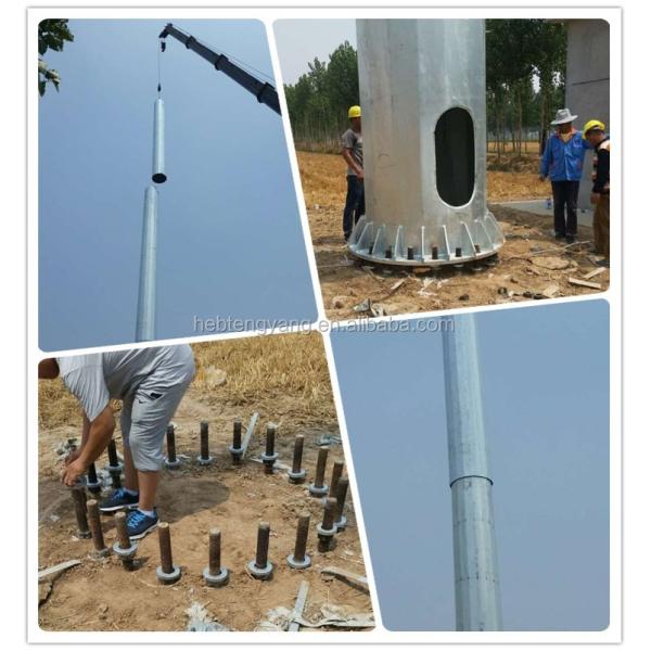 self supporting steel pole mobile cellphone telecom tower