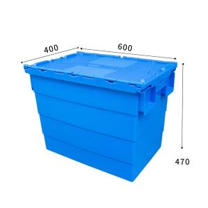 Wholesale Large Size Distribution Container With Hinged Lid Storage Bins Plastic Stackable Large Plastic Attached Lid Container from china suppliers