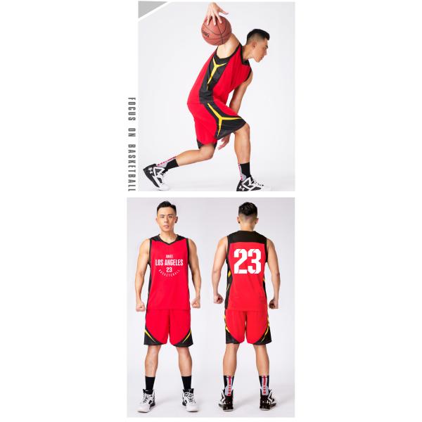 Double-sided basketball wear Men's basketball jersey Customized design printed pattern logo training game student team uniform
