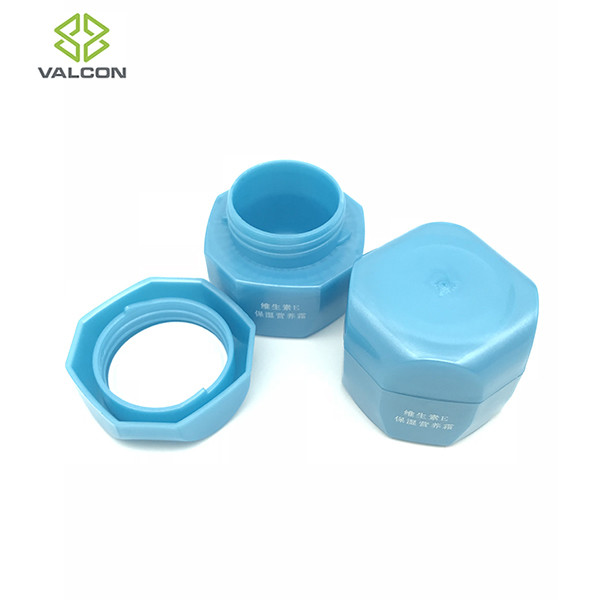 Blue Empty Cosmetic Jars 5 ML Capacity Customized Screw Cap Blow Molding PE