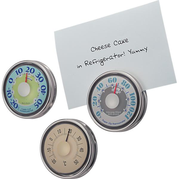 Outdoor OEM Thermometer Card Clip Thermometer Round Shape Stainless Design