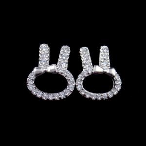 Wholesale S925 Sweet Personality Lovely Rabbit Ear Shaped Stud Earrings Surround Zircon from china suppliers
