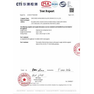 Zhucheng Hongzhen Plastic Products Co., Ltd. Certifications