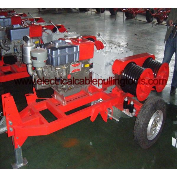 Honda Engine 5 Ton Double Capstan Winch Cable Pulling Machine For Power Construction