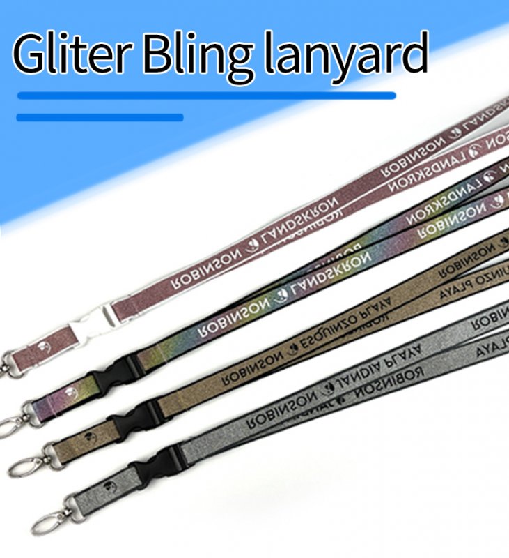 Waterproof Bulk Gold Silver Glitter Lanyard String ID Badge Credential Holder