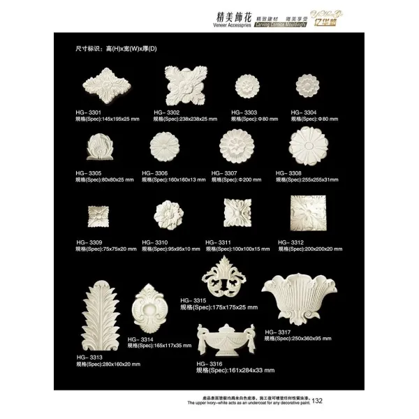 Interior PU Veneer Accessories Polyurethane Home Wall Decor Ornaments Molding
