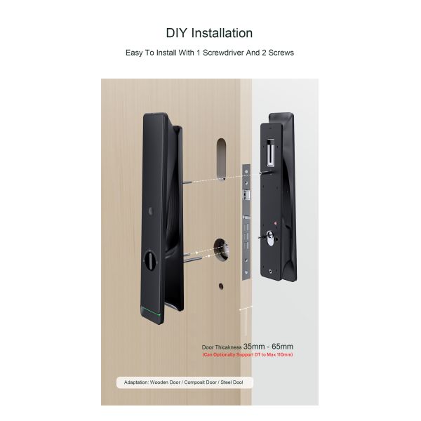 Liliwise Tuya Ttlock Cerraduras Electrices Wifi Fingerprint Digital Camera Smart Door Lock With Camera