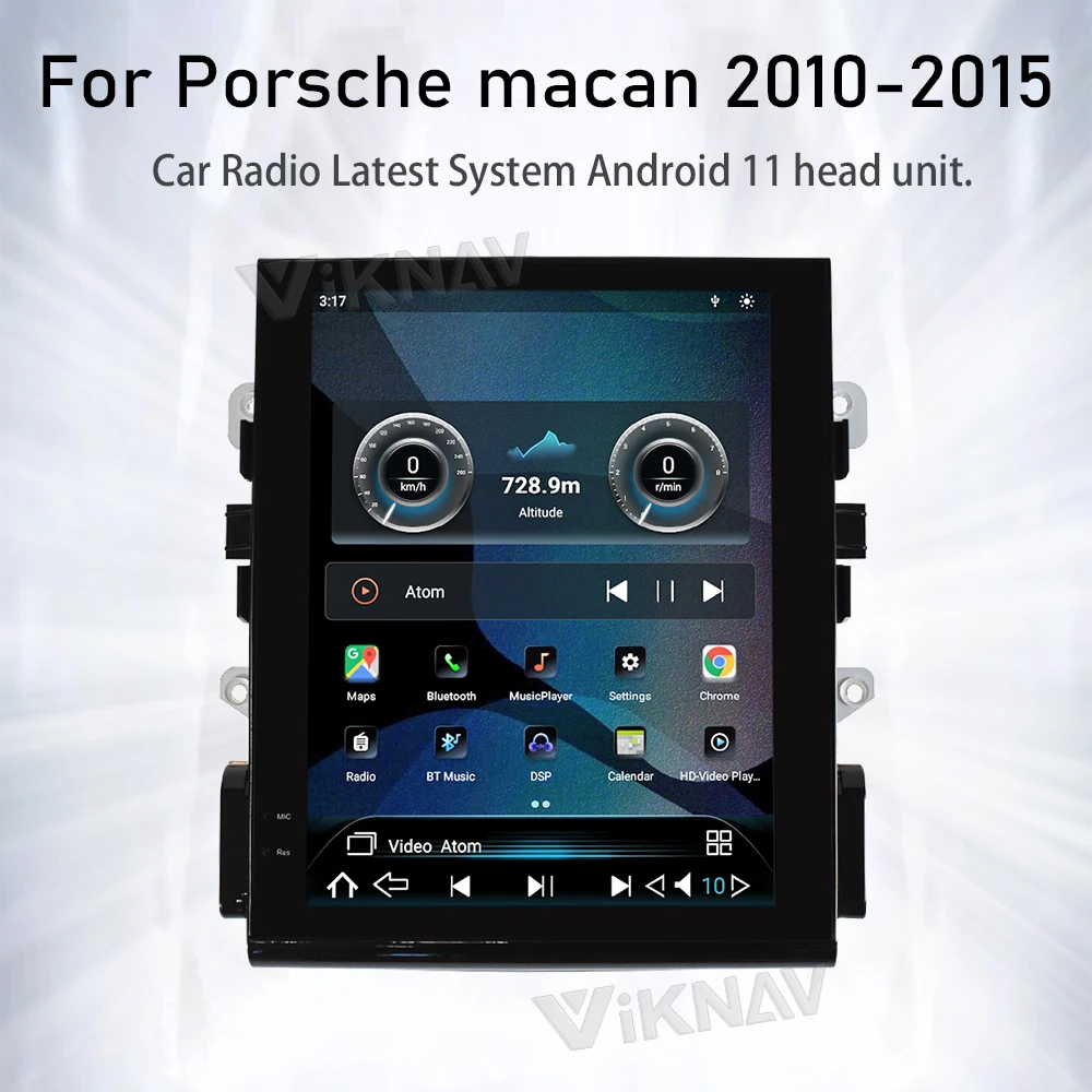 Viknav Car Radio For Porsche Macan (2010-2015) 10.4 inch Auto Vertical Screen Carplay GPS Navigation Multimedia Player