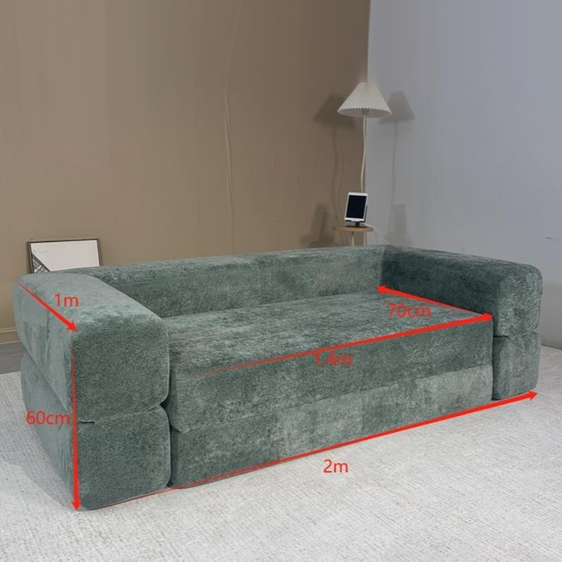 Modern High Density Reclining Leisure Convertible Modular Sofa Bed Eco-Friendly Tufted Back Folding Compressed Design for Living
