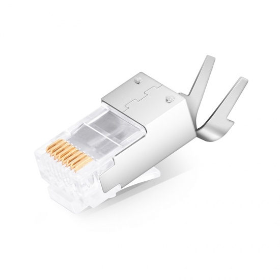 Cat7 SFTP Rj45 Plastic Wire Connector 8 Pin Crystal Head Shielded Connector for Networking