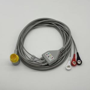 Lifegain CU-HD1 12Pin One Piece ECG Cable 3 Leads AHA Snap