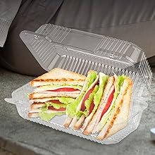 Disposable Plastic To Go Containers With Clear Lids Fancy Hinged Top Square Clamshell Food Boxes For Take Out