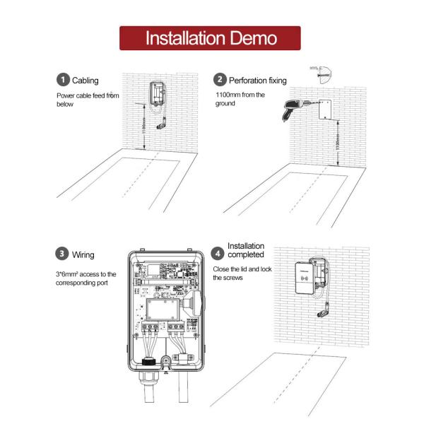 IP65 Waterproof Dustproof AC Wallbox EV Charger GB/T High Efficiency