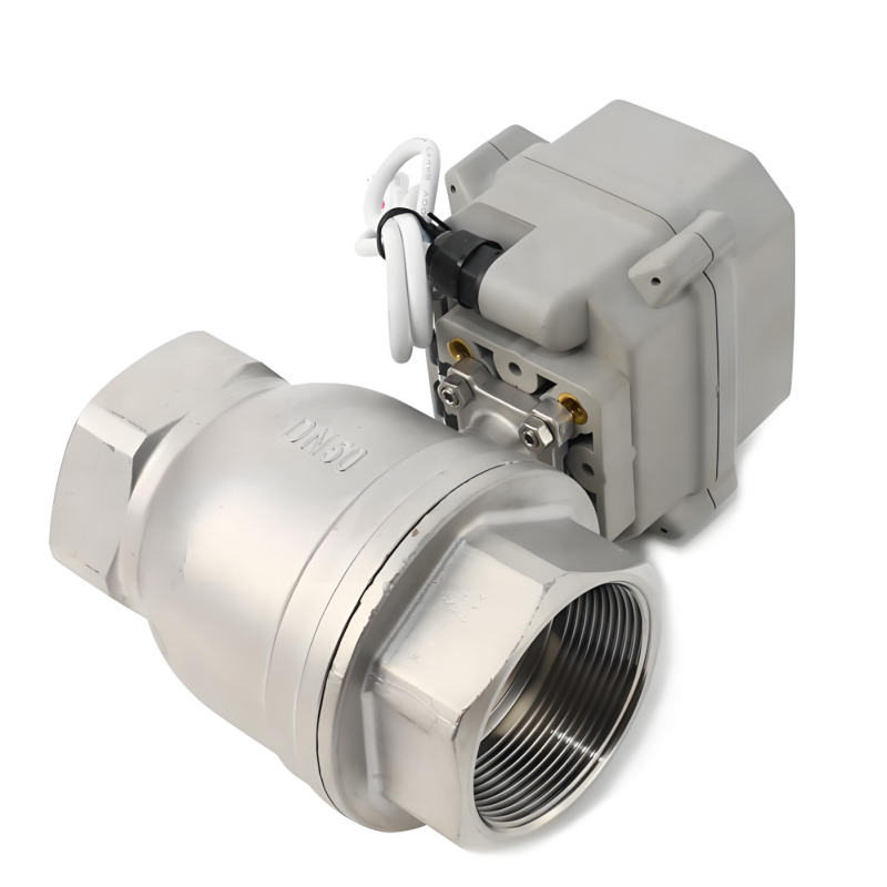 Etrany2IN DC5V SS304 2 Way 2-10V Modulating Electric Control High Temperature Water Ball Valve 2N.M Torque 1.0MPa