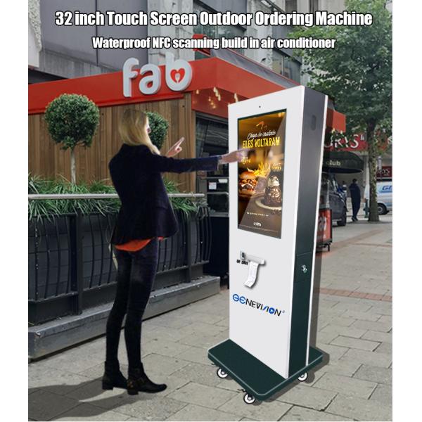 Floor Standing Self Service Kiosk Contactless Payment NFC Credit Card Scanner