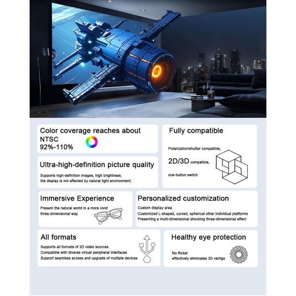 Customized Polarized Light Virtual 3D LED Display Screen LED Video Wall