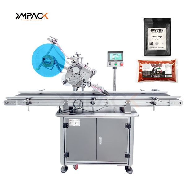 Metal Plastic Cap Flat Bag Labeling Machine For Rectangular Square Bottles SGS Certificated