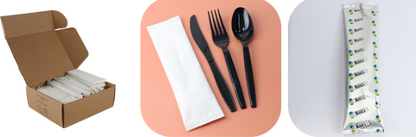 Individually Wrapped Disposable Cutlery Plastic Spoon Western Steak Light Meal Set