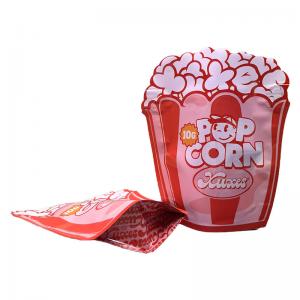 China Weed Custom Shape Die Cut Mylar Bags PET Film Popcorn Shape Pouch on sale