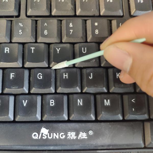 Spiral Head Pointy Ends Foam Tip Swabs 67mm For Jewelry Cleaning