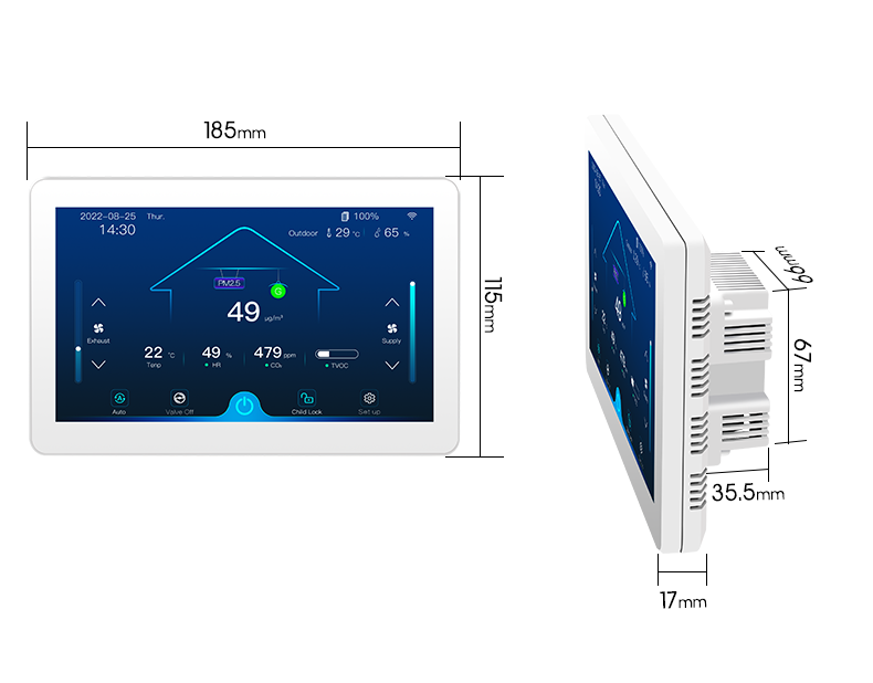 Energy Recovery Ventilation Heat Recovery Ventilation HRV/ERV Air Exchange Controller