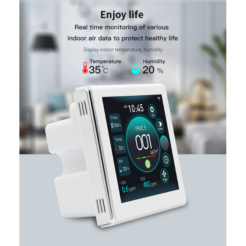 App Controlled Smart HVAC Controller With CO2 PM2.5 Monitoring WiFi System