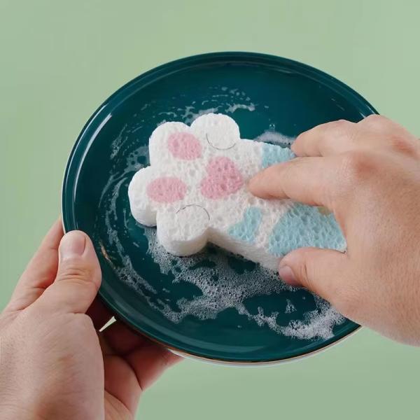 Custom Cartoon Cellulose Sponge for Non-Stick Cookware Cleaning
