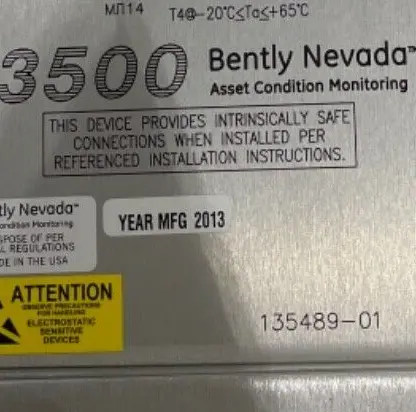 Bently Nevada 3500/42M-04-00 135489-01 I/O Module with Internal Barriers for Machinery Protection and 4 Channel Monitoring