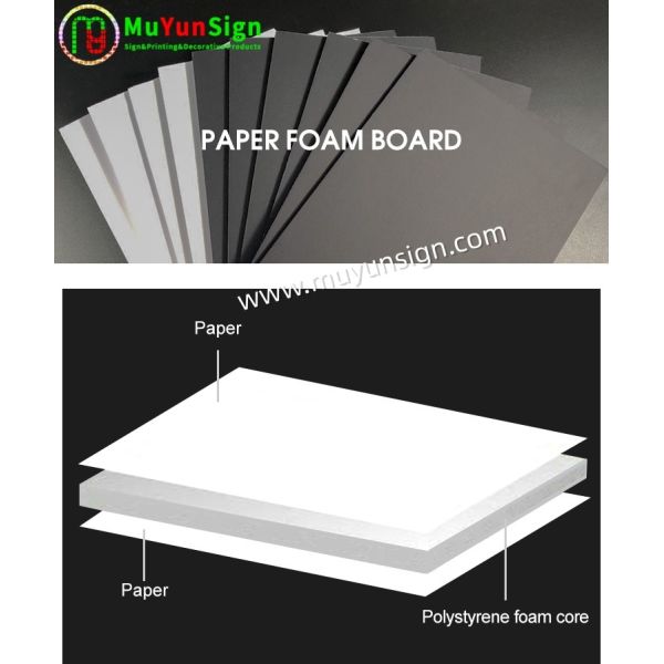 Polystyrene Foam Core Paper Foam Board Customized Color Warp Free