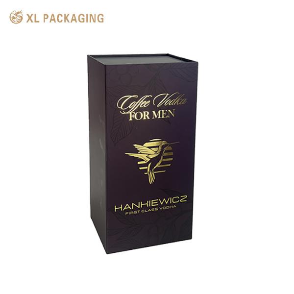 XL Packaging Custom Packaging Box Factory Custom Blue Paper Cardboard Rigid Boxes Book Shape Whisky Alcohol Drink Wine Packaging Gift Box With Magnet