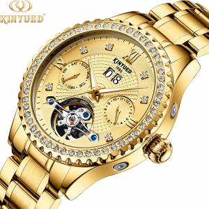 China KINYUED Luxury Watch Brands Custom Water Resistant 3ATM Stainless Steel Men Watch on sale