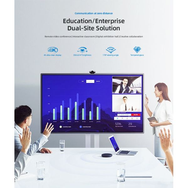 55 - 110 Inch 4K LCD Interactive Whiteboard with 40 Points Touch for Schools Use