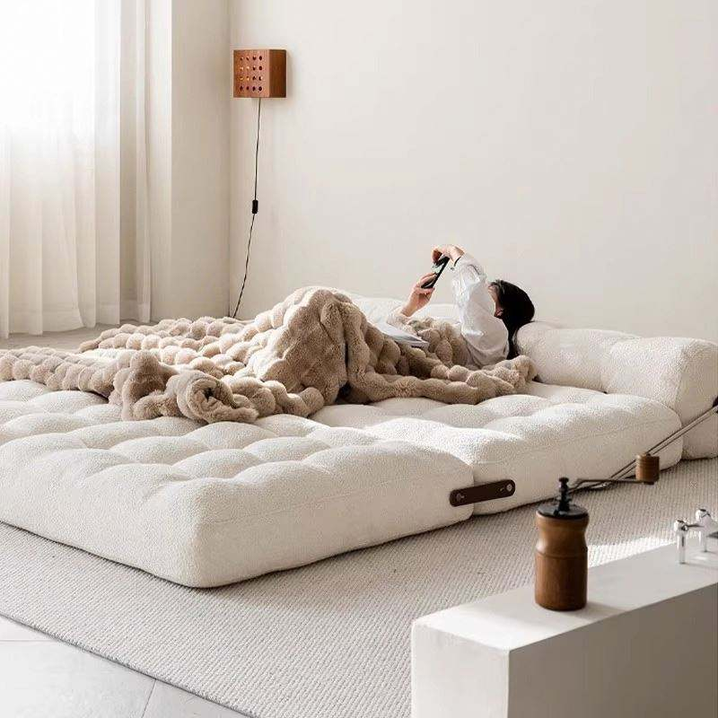 2025 New Single Modular Recliner Lazy Sofa Bed Foldable Floor Sofa Cloud Couch Compressed Tufted Upholstered