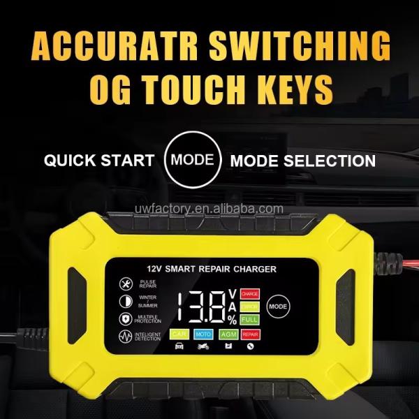 Intelligent 12V 6A/24V 6A Car Battery Charger with Current Protection and Low Tension Protection Connector Pulse Repair