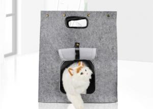 China Mechanical Wash EN71 Felt Cat Bag With Side Zipper Flap on sale