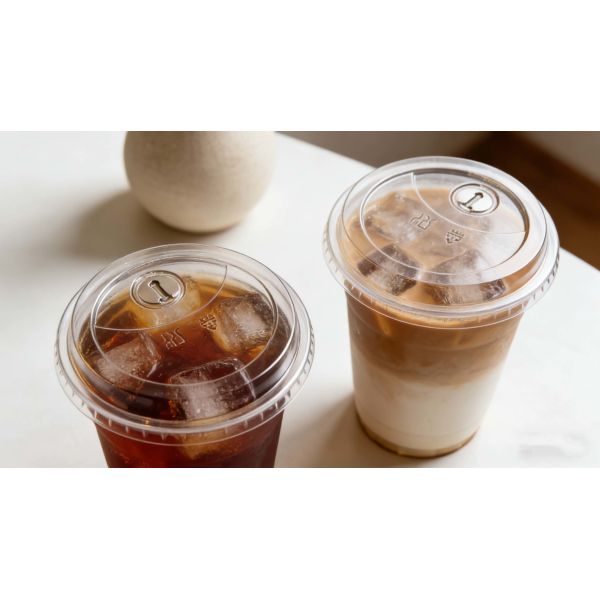 Disposable Custom Logo Printed Cold Coffee Cup PET Plastic Cups with High Lids