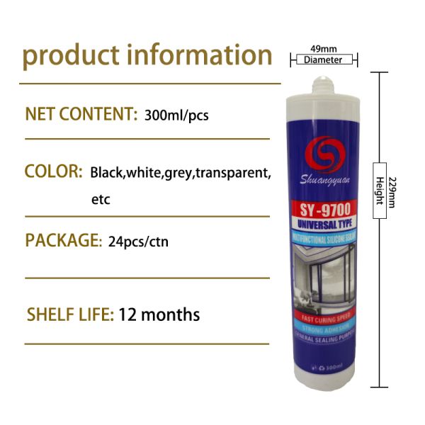 Weather Resistant Universal Silicone Sealant High Adhesion Weatherproof For Glass
