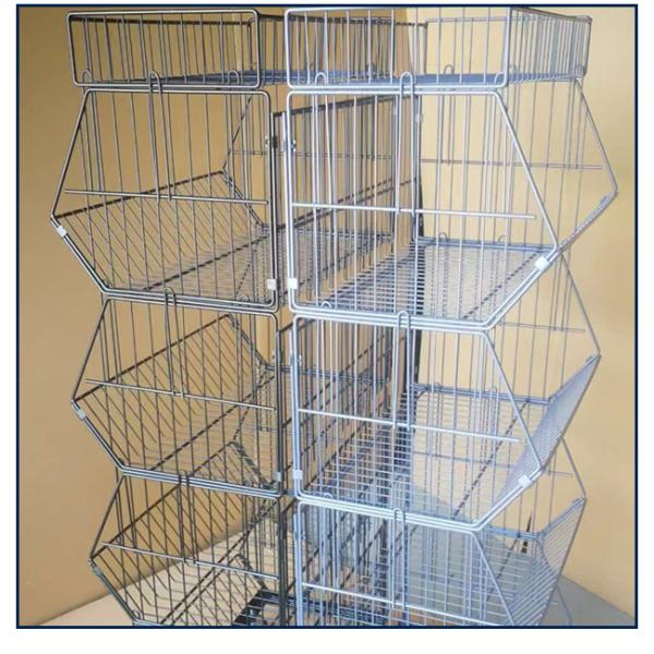 Customized Supermarket Rolling Metal Wire Container Promotion Mesh Cage With Wheels