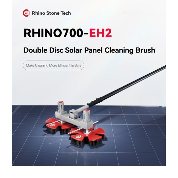 Solar Panel Cleaning Brush with Dual Disc Five Petal Brush Head for Safe Photovoltaic Panel Maintenance and Dust Removal