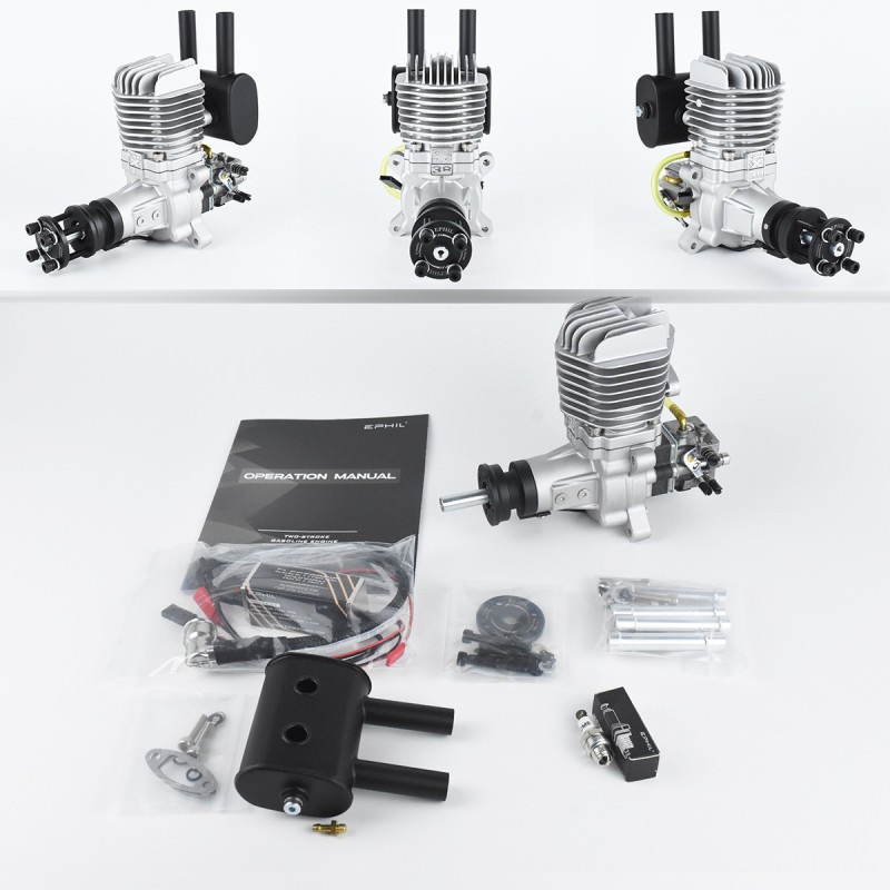 X-38CC-R Model Single Cylinder Two-Stroke Rear Fixed Wing Engine Durable Metal RC Drone for Remote Control Use