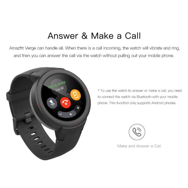 Global Version Amazfit Verge Smart Watch IP68 Waterproof AMOLED Screen Smart Sports Heart Rate Watch Amazfit Smart Watch