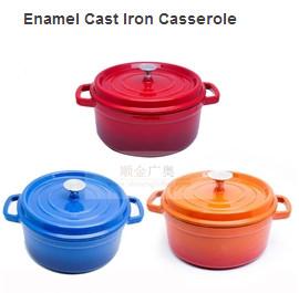 China Cast Iron Enameled Cookware/Enamel Cast Iron Casserole/Round Enamel Pots on sale