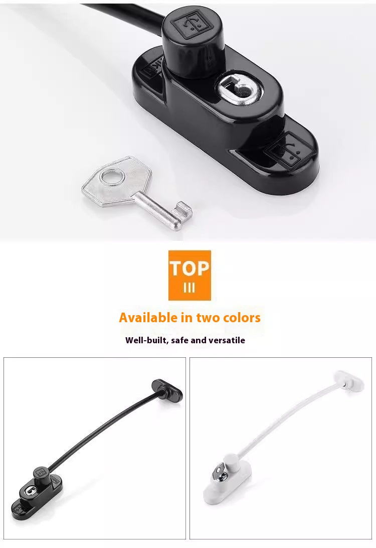 Modern Durable Security Steel Window Restrictor Lock Type N/M Casement Windows/Doors Screw Installation 1-Year Warranty Model