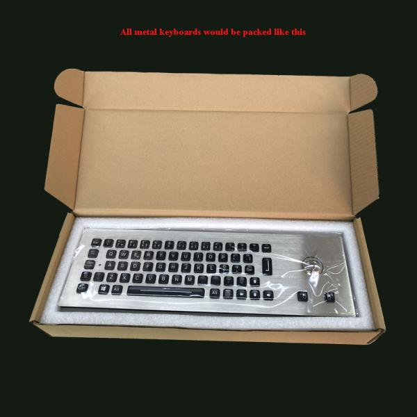 Backlit Desktop Rugged Waterproof Vandal-Proof Keyboard With Integrated Optical Trackball