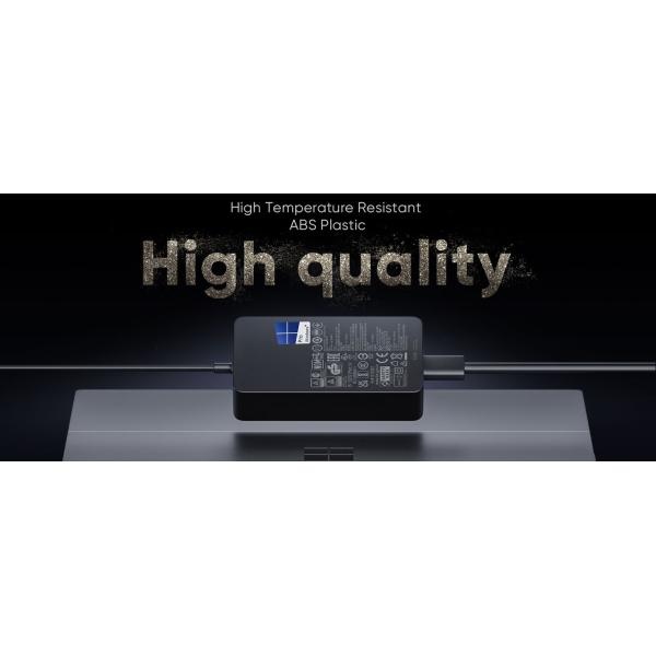 High Quality 65W 15V 4A AC Adapter Power Supply for Microsoft Surface Pro7 Book Laptop Charger QC3.0 PD3.0 Function Made ABS