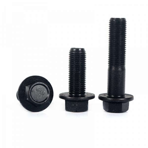 Quality M10 Black Oxide Finish Coated Hex Flange Bolts DIN 6921 Class 10.9 for sale