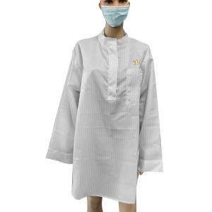 China Round Sleeve Pullover Cleanroom Smock Apparels With Reliable Static Dissipation on sale