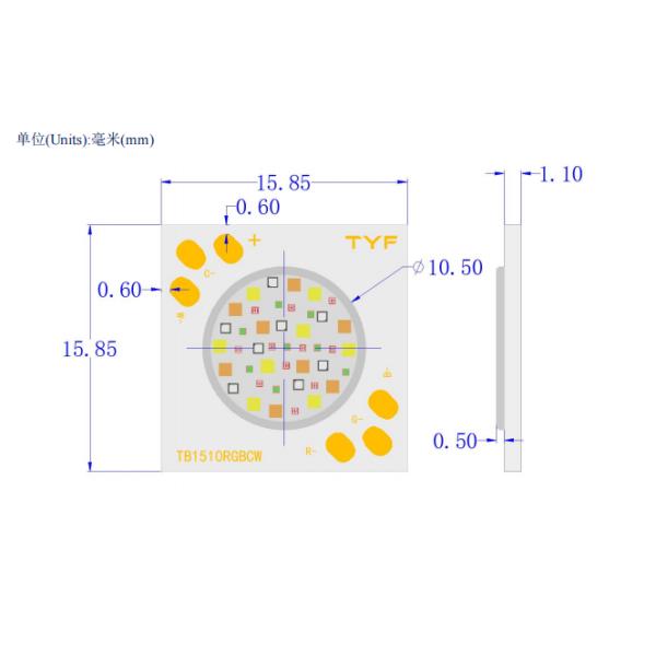 Dimmable And Tunable COB LED High CRI Ra80/Ra90/Ra95 TB9-1510-RGBCW