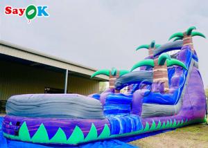 China Commercial Inflatable Slide Water Park Purple Crush Dual Lane Inflatable Water Slide on sale